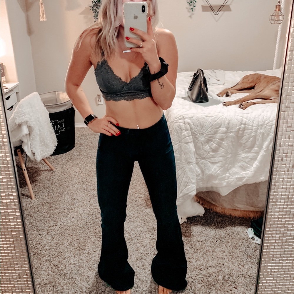 dark wash wide leg bell bottoms